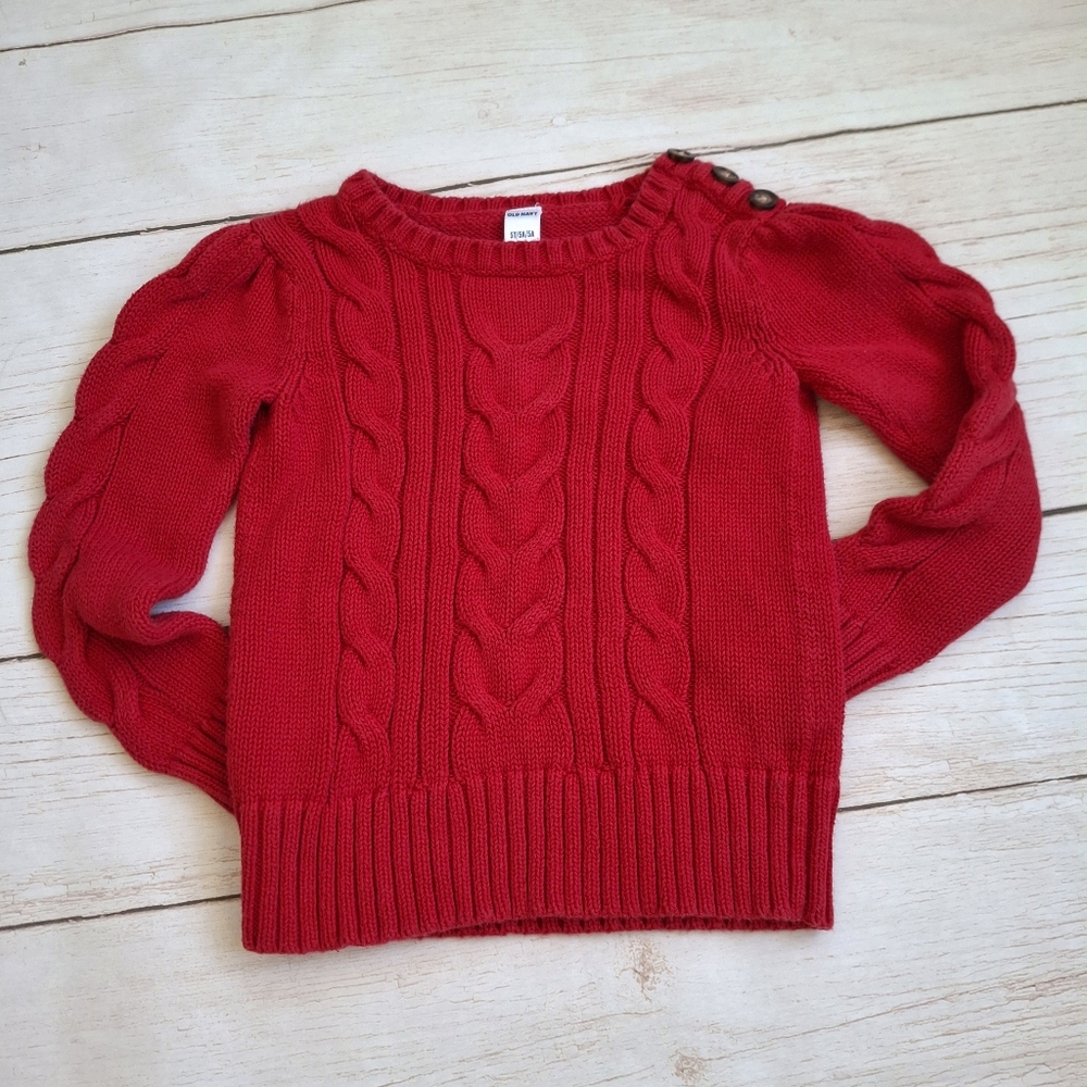 Old Navy 5T Red Cable Knit Sweater